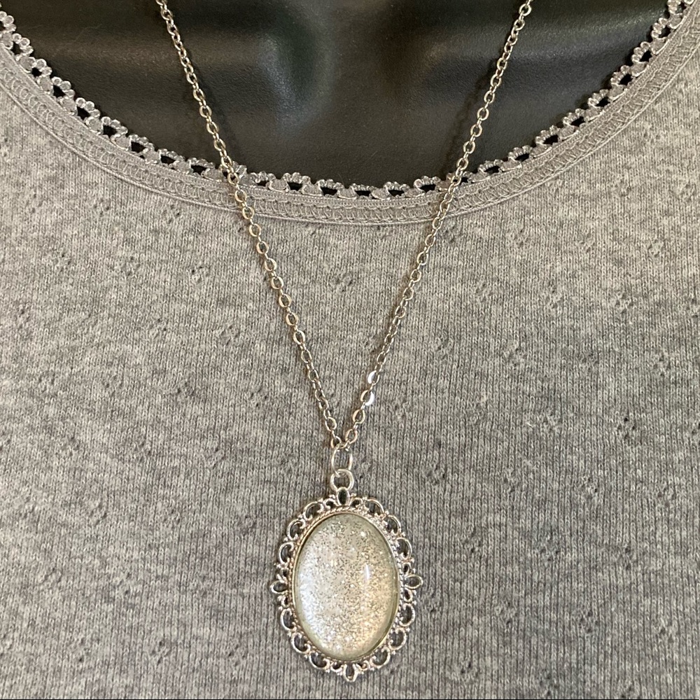 Snow Queen hand-painted pendant